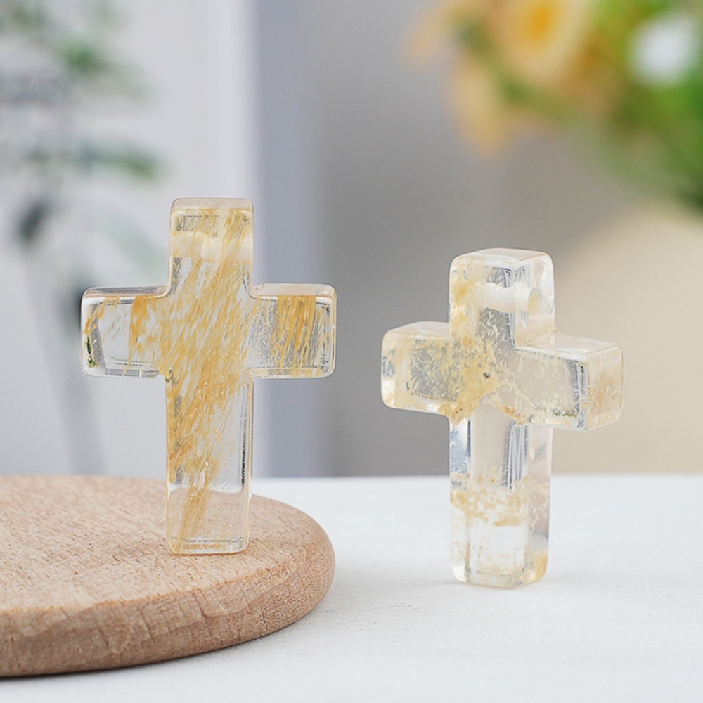 22x30mm Cross Shaped Gemstone Necklace Black Rope Drilled Horizontal Hole Charms Pendant Jewelry