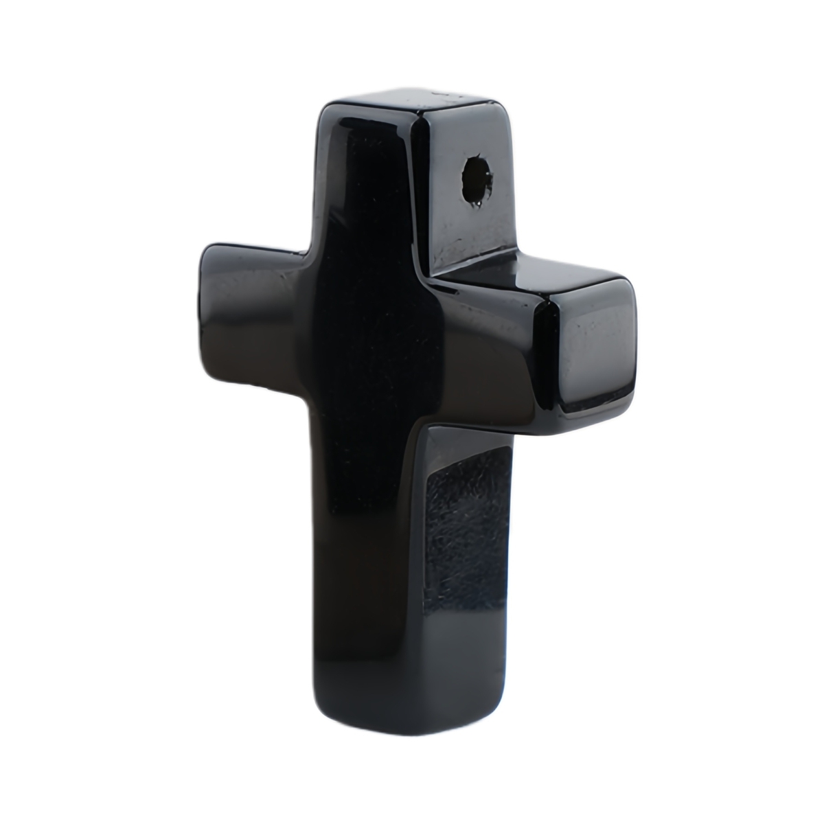 22x30mm Cross Shaped Gemstone Necklace Black Rope Drilled Horizontal Hole Charms Pendant Jewelry