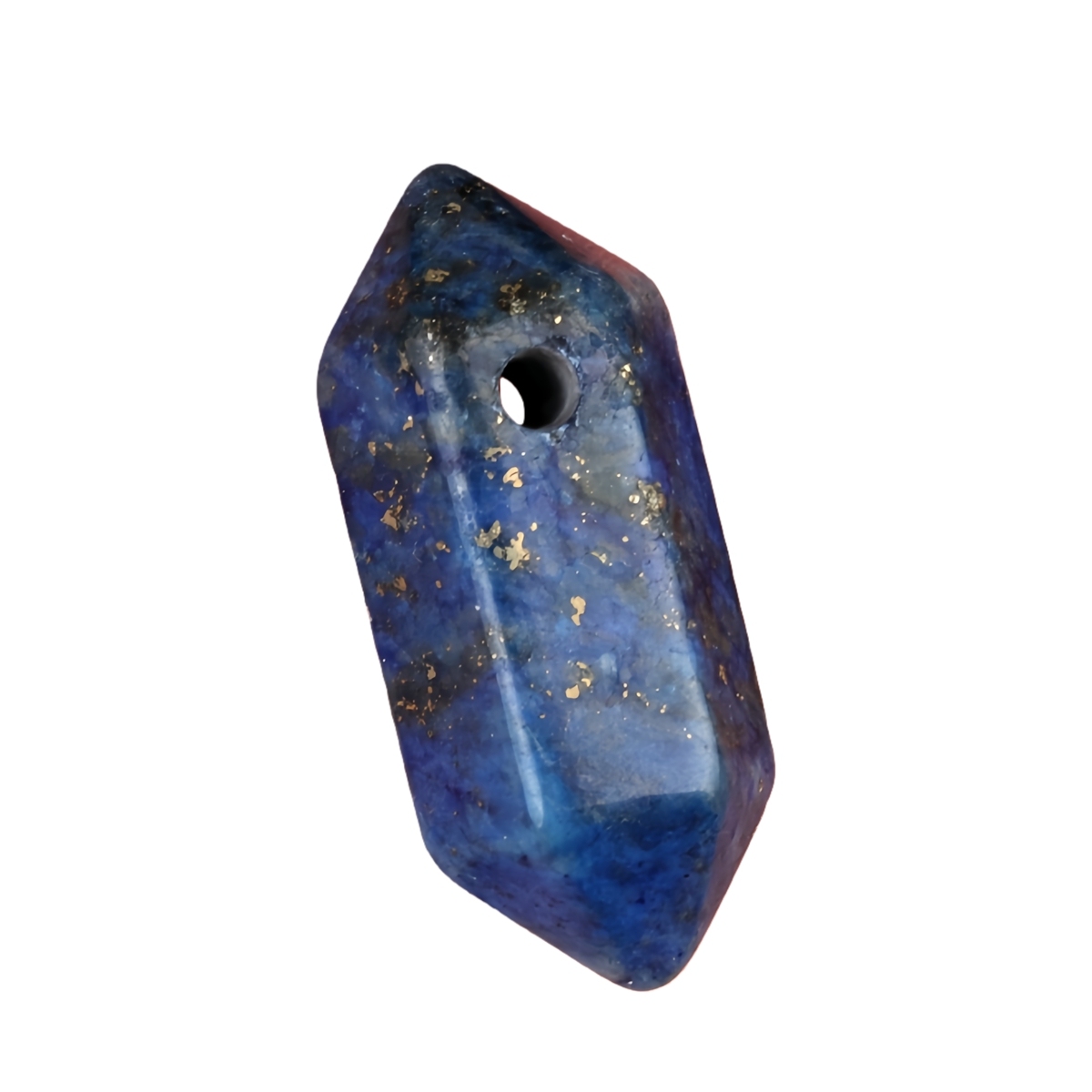 8x22mm Double Terminated Hexagonal Wand Side Drilled Hole Natural Gemstone Point Pendant for Jewelry Making Healing Reiki
