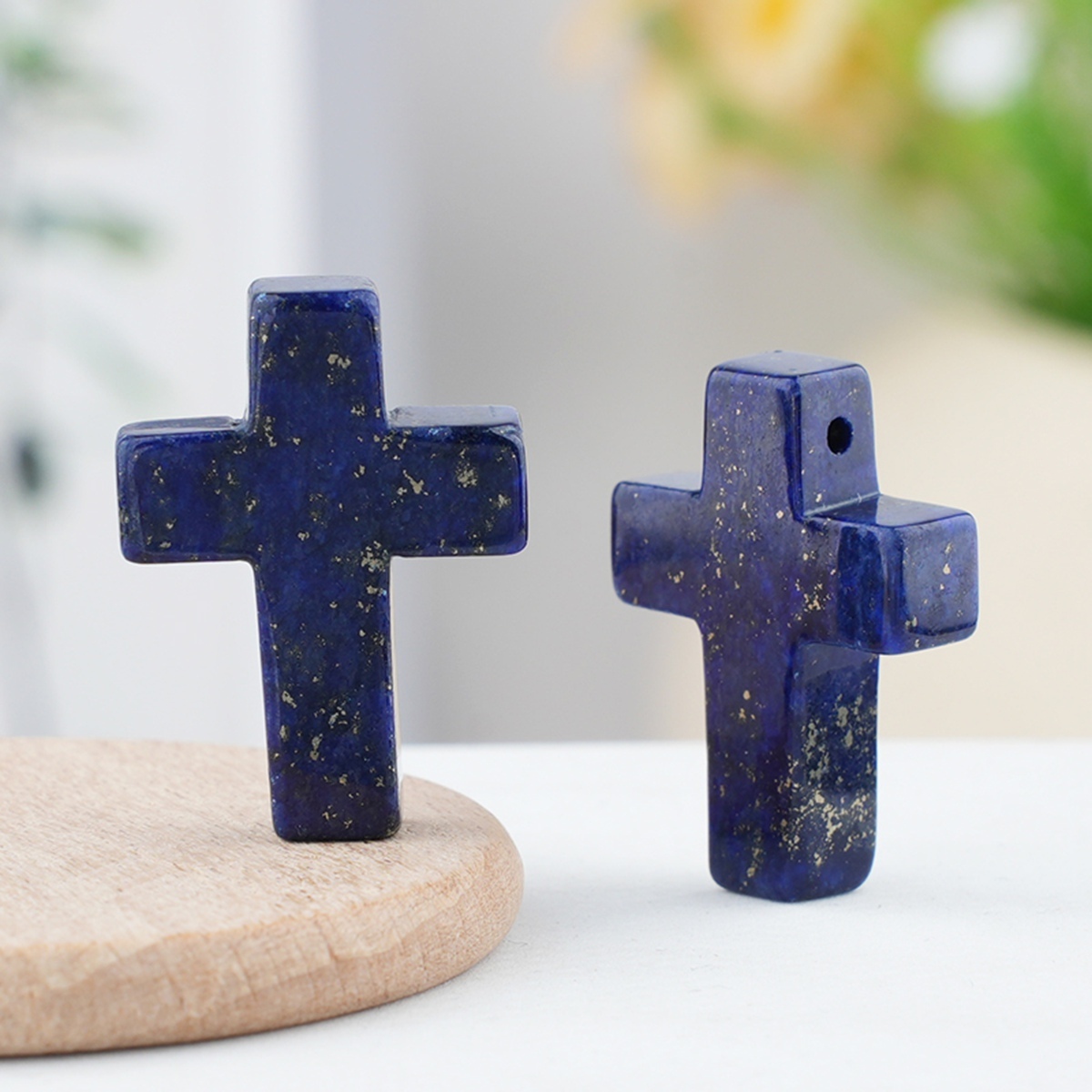 22x30mm Cross Shaped Gemstone Pendant Drilled Horizontal Hole for Making Jewelry