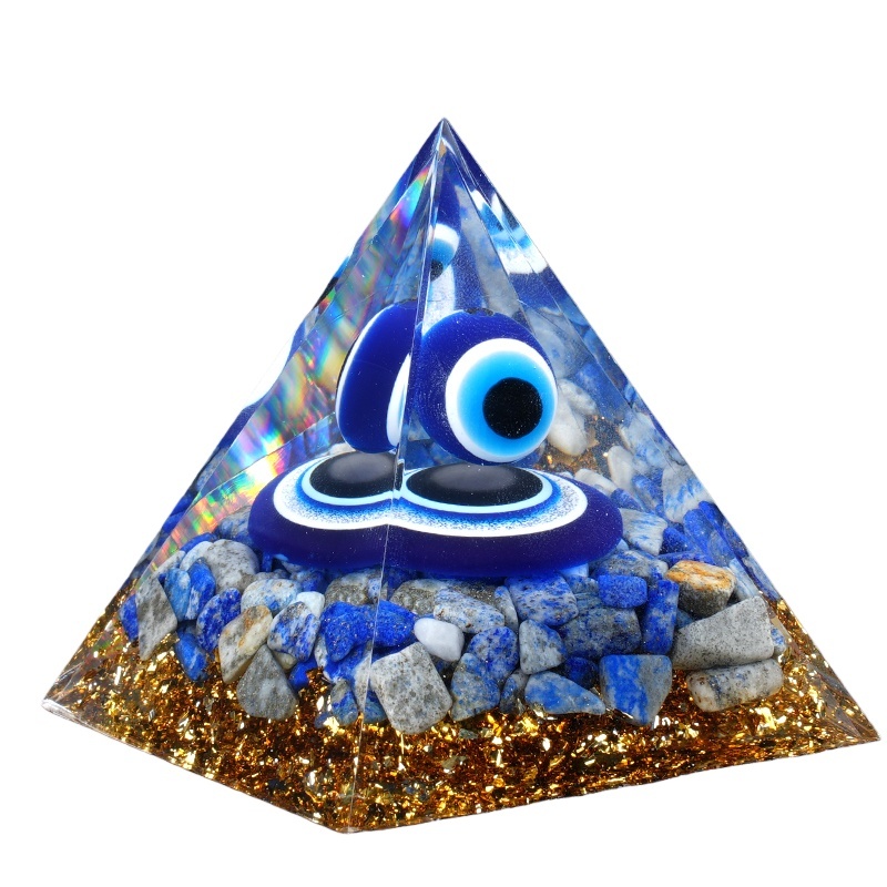 50MM&60mm Chip Stone Buddha Resin Pyramid Ornament for Home office Decoration #SP1974-M