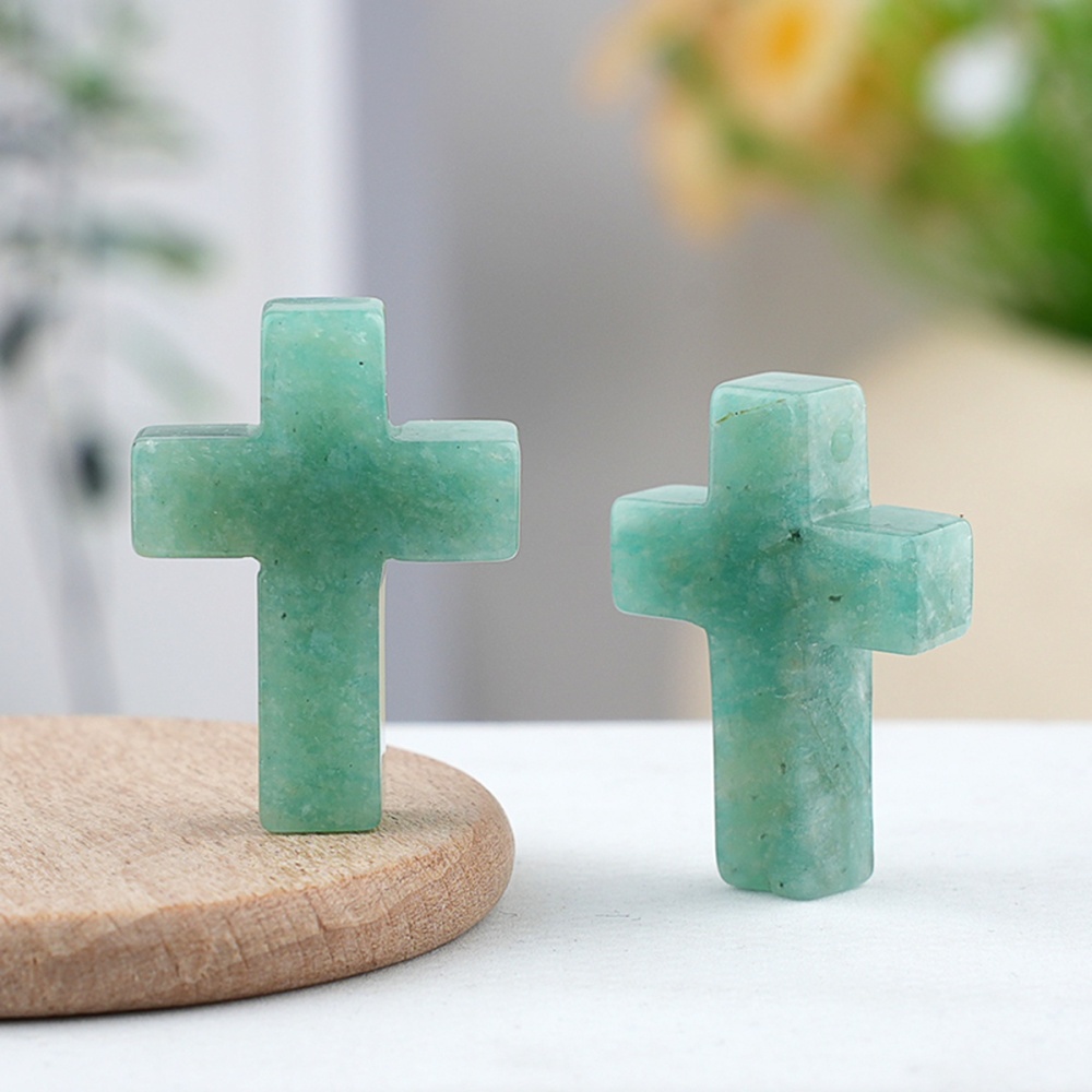 22x30mm Cross Shaped Gemstone Necklace Black Rope Drilled Horizontal Hole Charms Pendant Jewelry