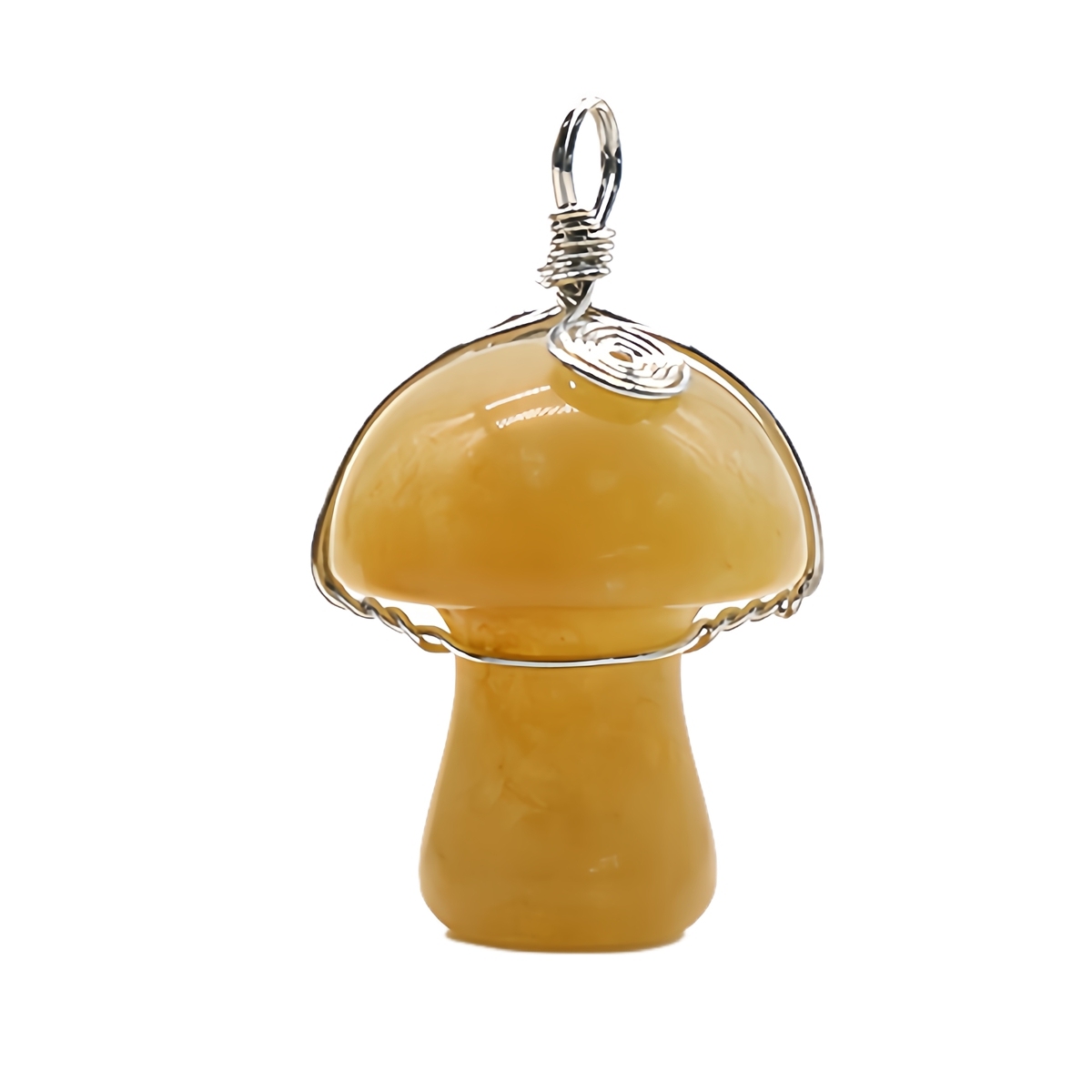 Gold/Silver Color Wire Wrapped Mushroom Pendant for Making Jewelry Necklace