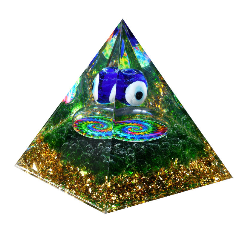 50MM&60mm Chip Stone Buddha Resin Pyramid Ornament for Home office Decoration #SP1974-M