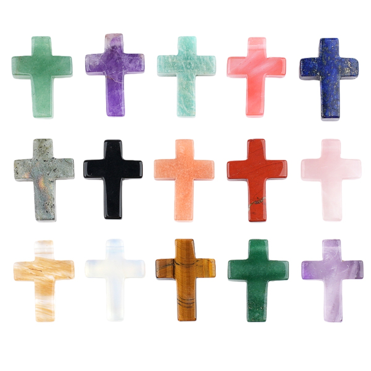 22x30mm Cross Shaped Gemstone Pendant Drilled Horizontal Hole for Making Jewelry