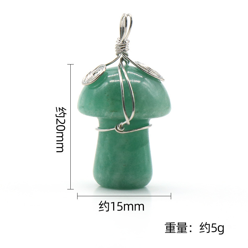 Gold/Silver Color Wire Wrapped Mushroom Pendant for Making Jewelry Necklace