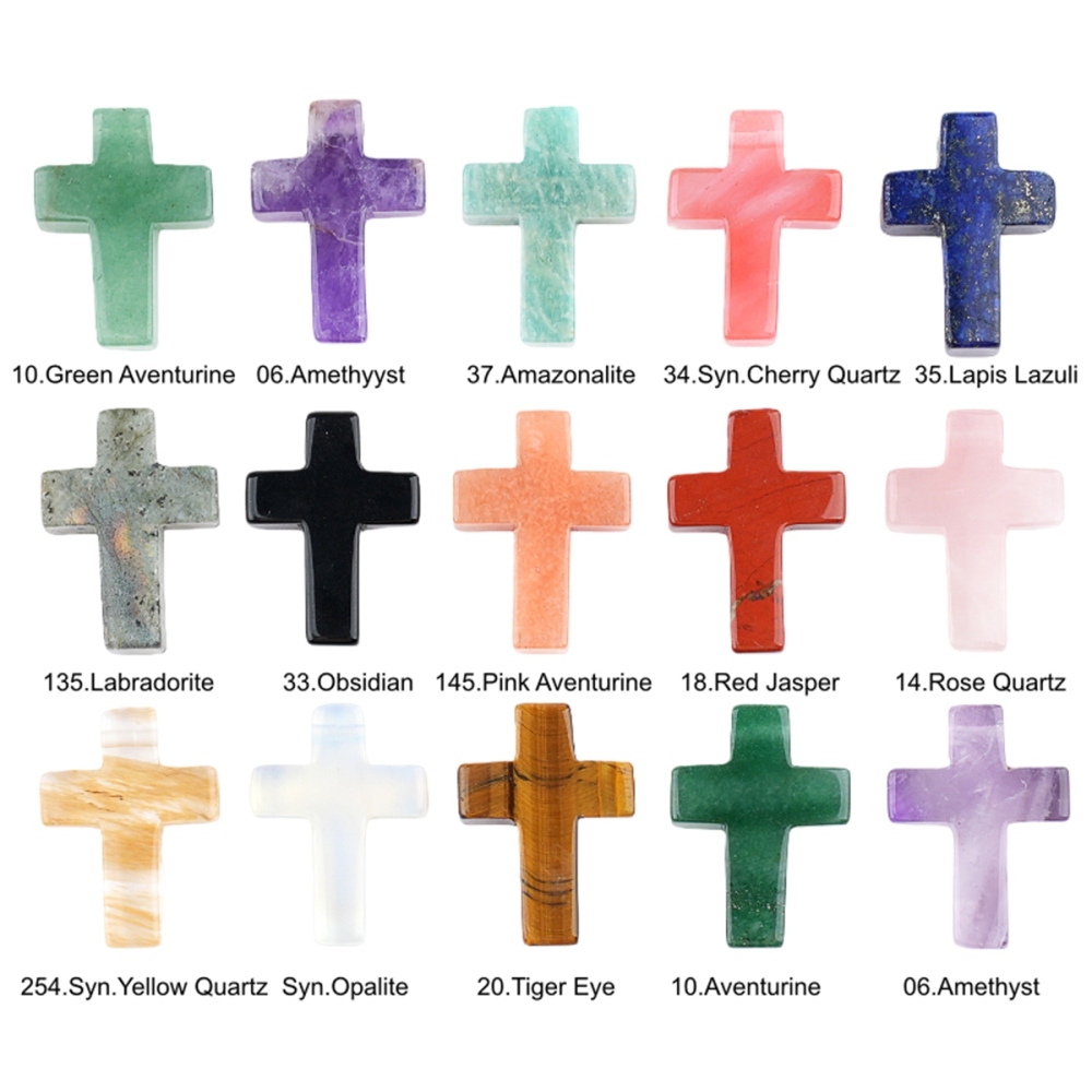 22x30mm Cross Shaped Gemstone Pendant Drilled Horizontal Hole for Making Jewelry