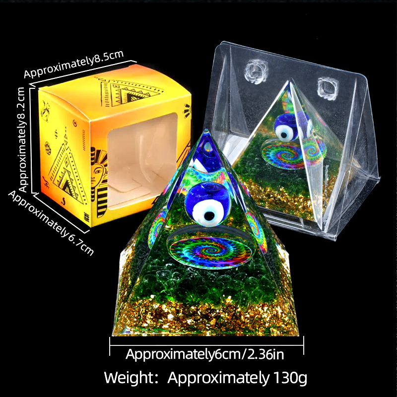 50MM&60mm Chip Stone Buddha Resin Pyramid Ornament for Home office Decoration #SP1974-M