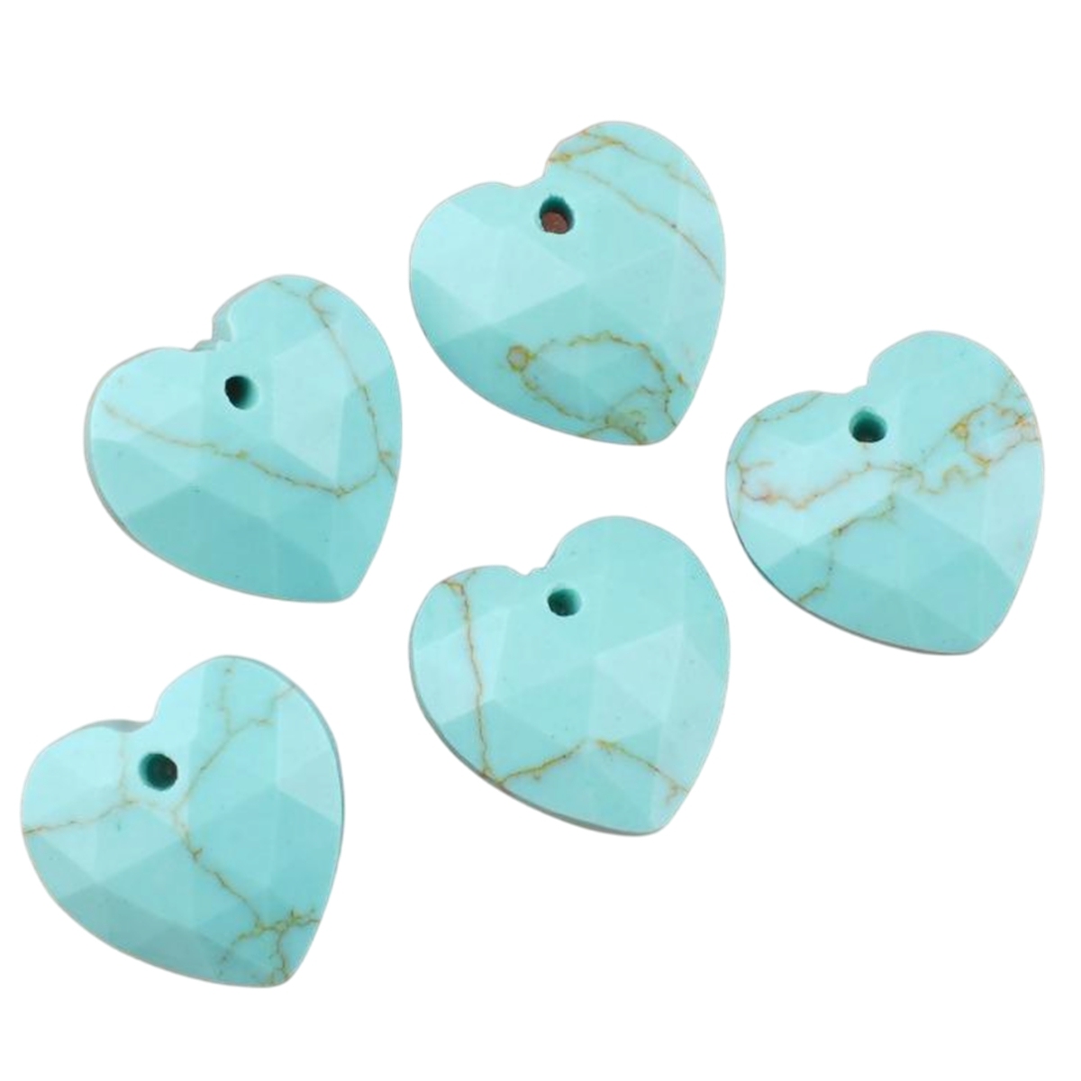 13mm Facted Stone Heart Pendant for Making Jewelry