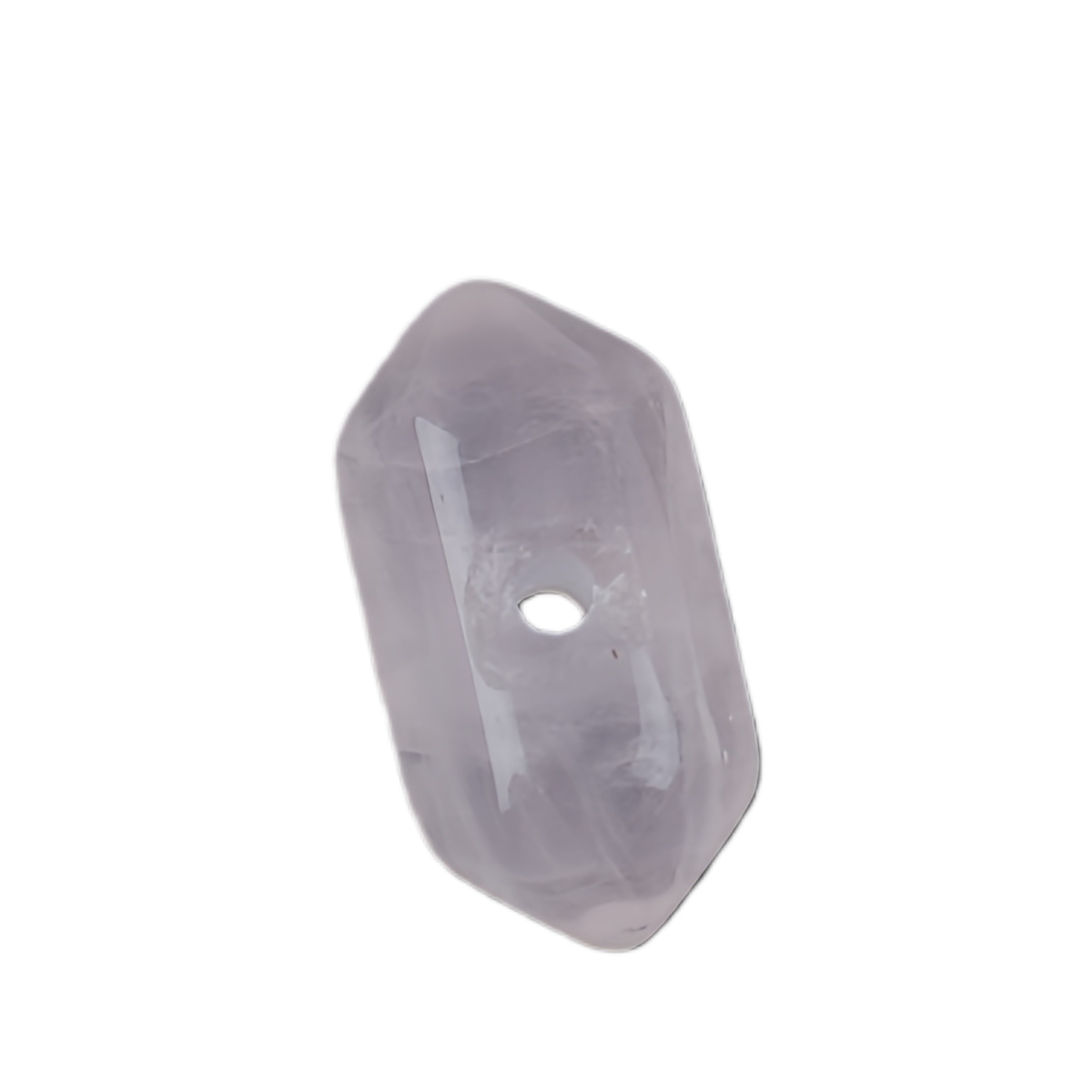 6X12mm Double Terminated Hexagonal Wand Side Drilled Hole Natural Gemstone Point Pendant for Jewelry Making Healing Reiki