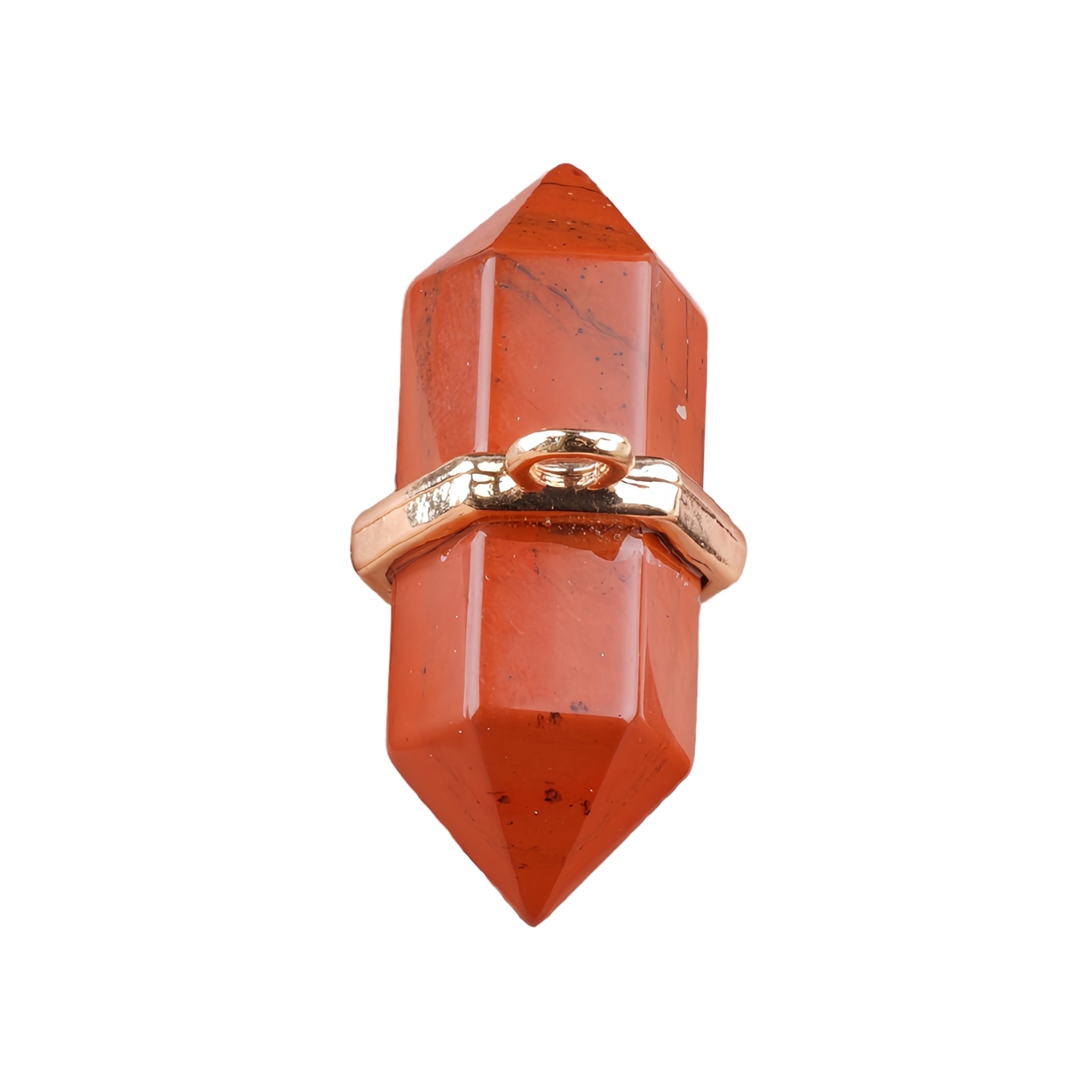 6x12mm Double Terminated Hexagonal Wand Side Drilled Hole Natural Gemstone Point Pendant for Jewelry Making Healing Reiki