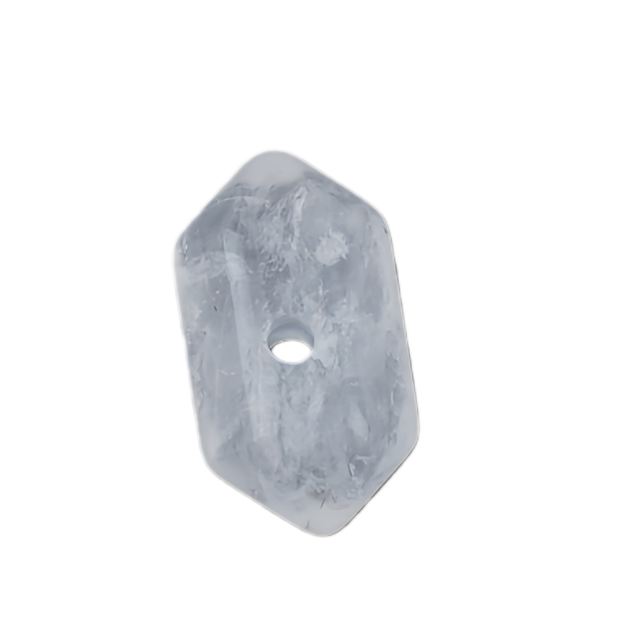 6X12mm Double Terminated Hexagonal Wand Side Drilled Hole Natural Gemstone Point Pendant for Jewelry Making Healing Reiki
