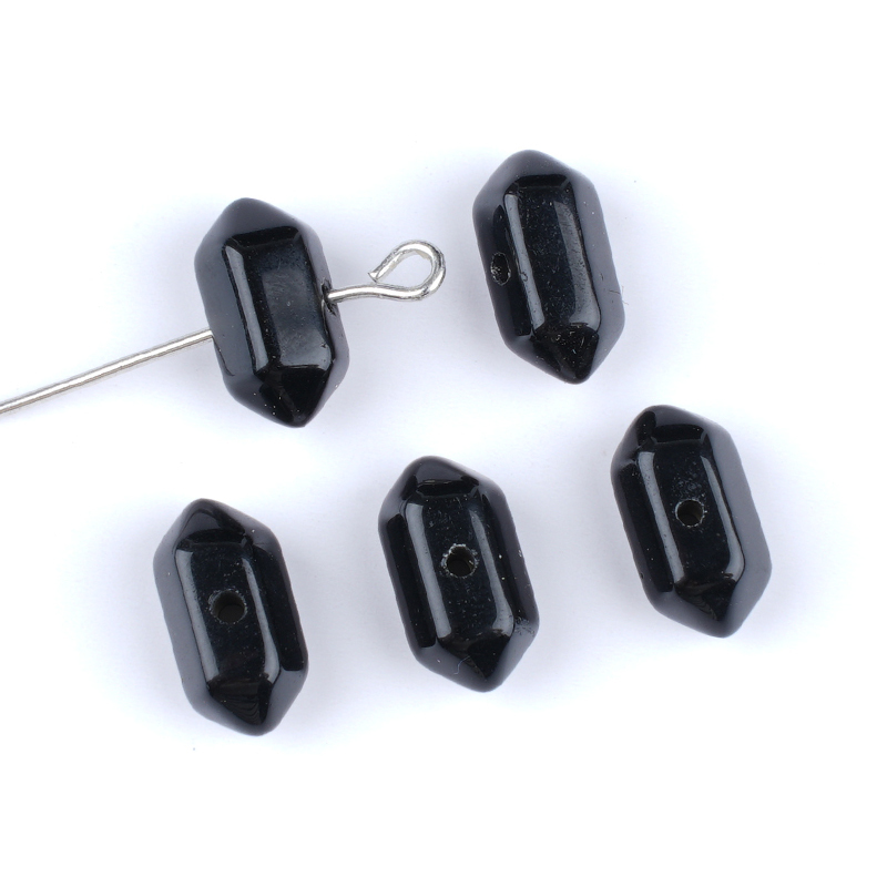 6X12mm Double Terminated Hexagonal Wand Side Drilled Hole Natural Gemstone Point Pendant for Jewelry Making Healing Reiki