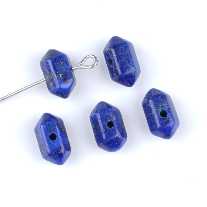 6X12mm Double Terminated Hexagonal Wand Side Drilled Hole Natural Gemstone Point Pendant for Jewelry Making Healing Reiki