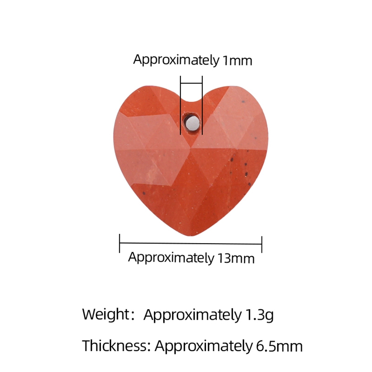 13mm Facted Stone Heart Pendant for Making Jewelry