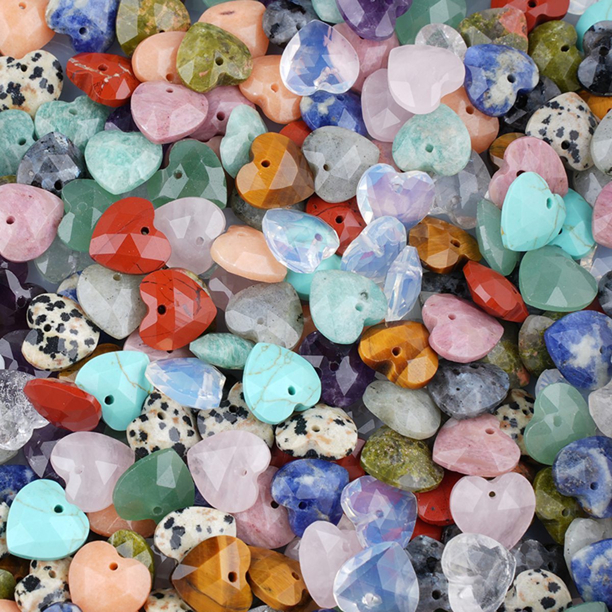 13mm Facted Stone Heart Pendant for Making Jewelry