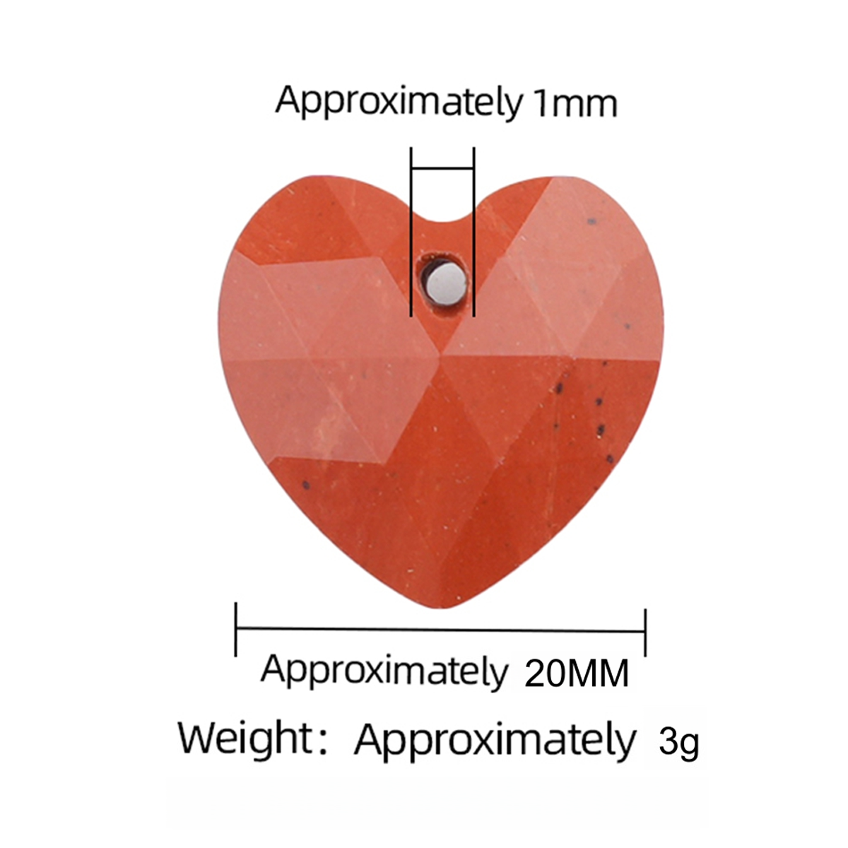 13mm Facted Stone Heart Pendant for Making Jewelry