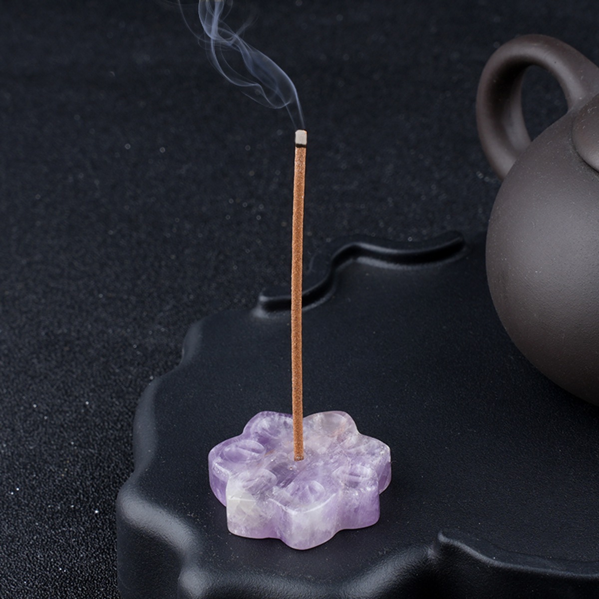 Lotus Flower Aromatherapy Pendant, 30MM Crystal Grid Stone Fragrance Holder for Essential Oils, DIY Chakra Jewelry Gift, Manifestation Tool