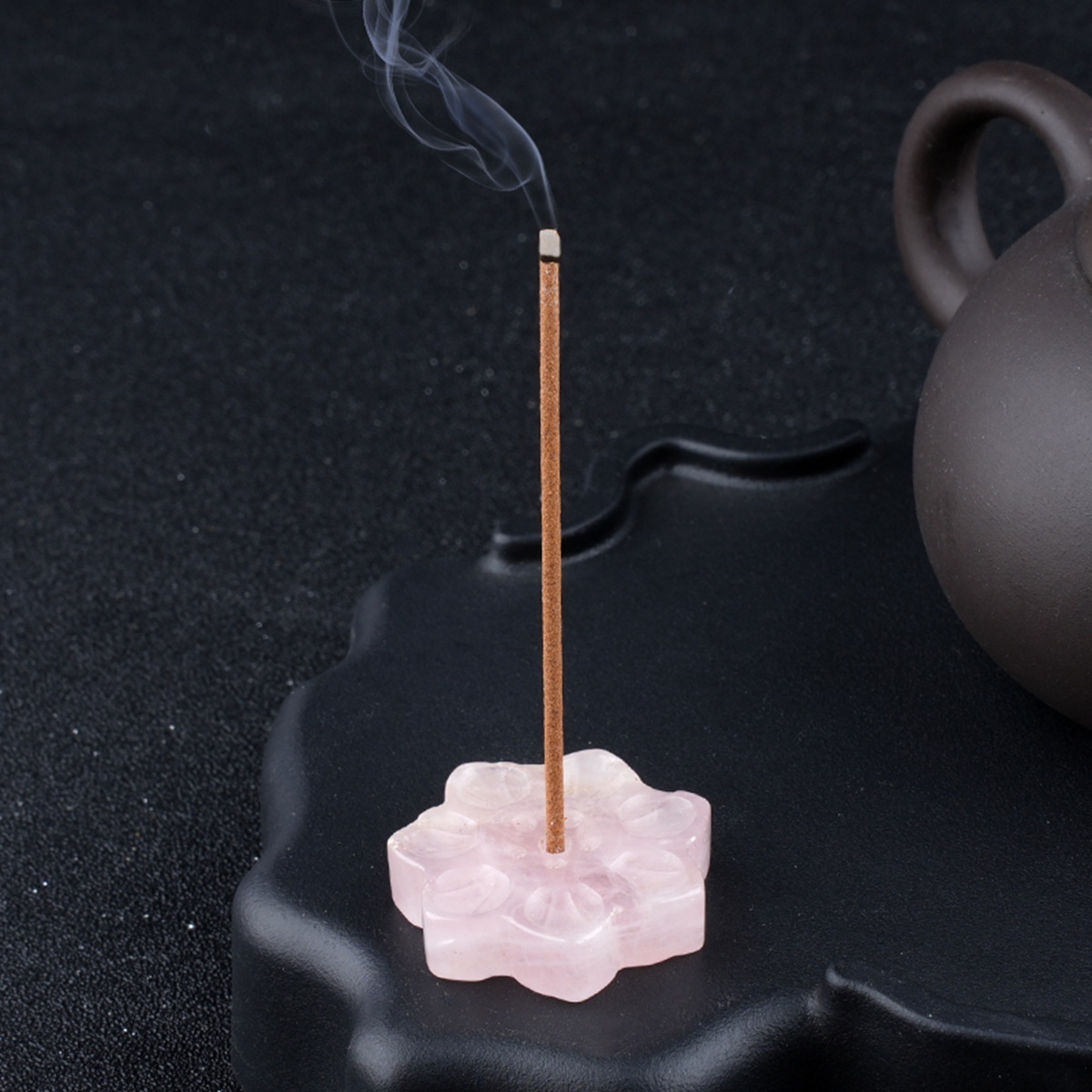Lotus Flower Aromatherapy Pendant, 30MM Crystal Grid Stone Fragrance Holder for Essential Oils, DIY Chakra Jewelry Gift, Manifestation Tool