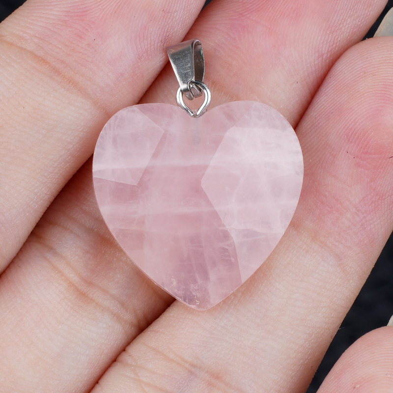 20MM Faceted Heart Gemstone Pendant For Making Jewelry