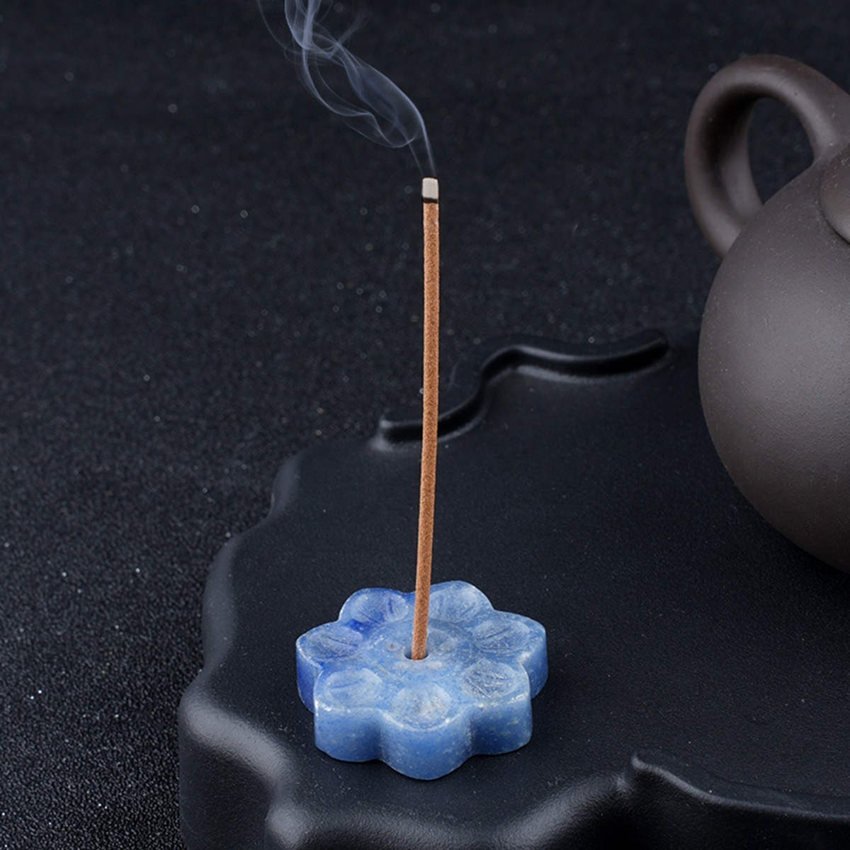 Lotus Flower Aromatherapy Pendant, 30MM Crystal Grid Stone Fragrance Holder for Essential Oils, DIY Chakra Jewelry Gift, Manifestation Tool