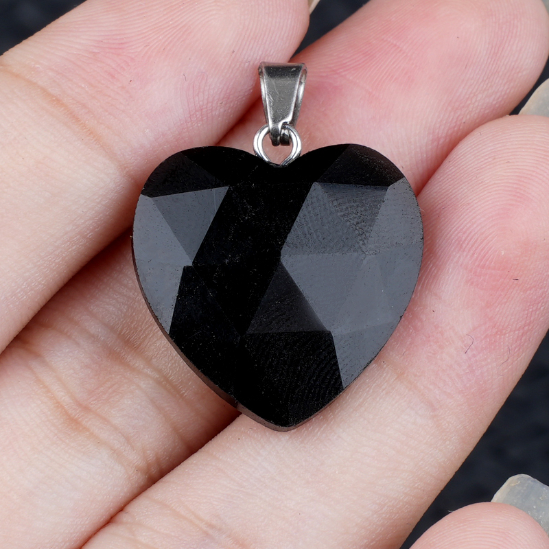 20MM Faceted Heart Gemstone Pendant For Making Jewelry