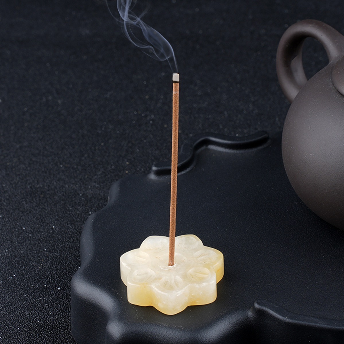 Lotus Flower Aromatherapy Pendant, 30MM Crystal Grid Stone Fragrance Holder for Essential Oils, DIY Chakra Jewelry Gift, Manifestation Tool
