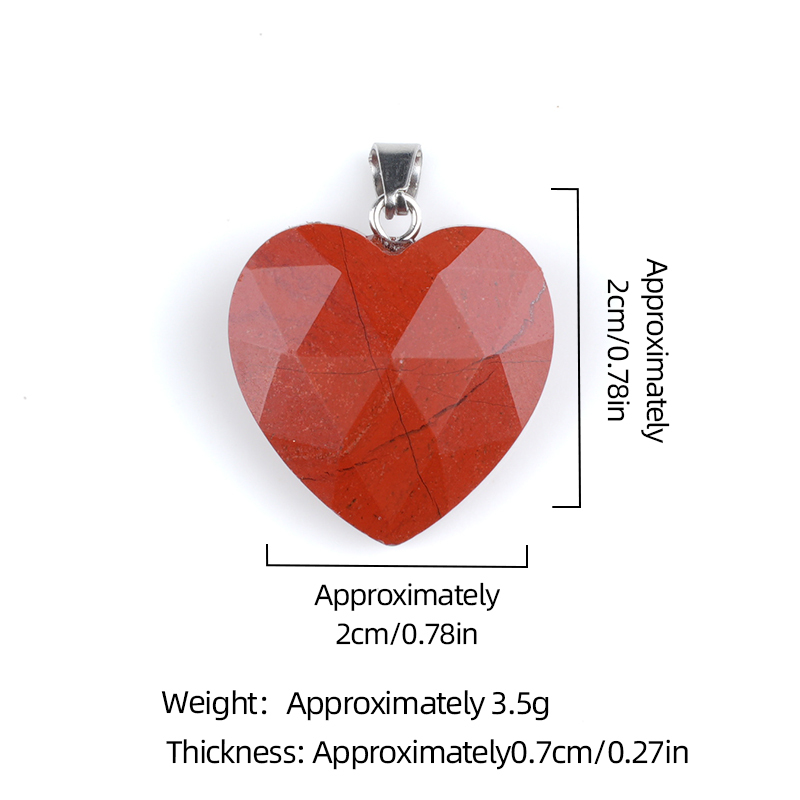 20MM Faceted Heart Gemstone Pendant For Making Jewelry