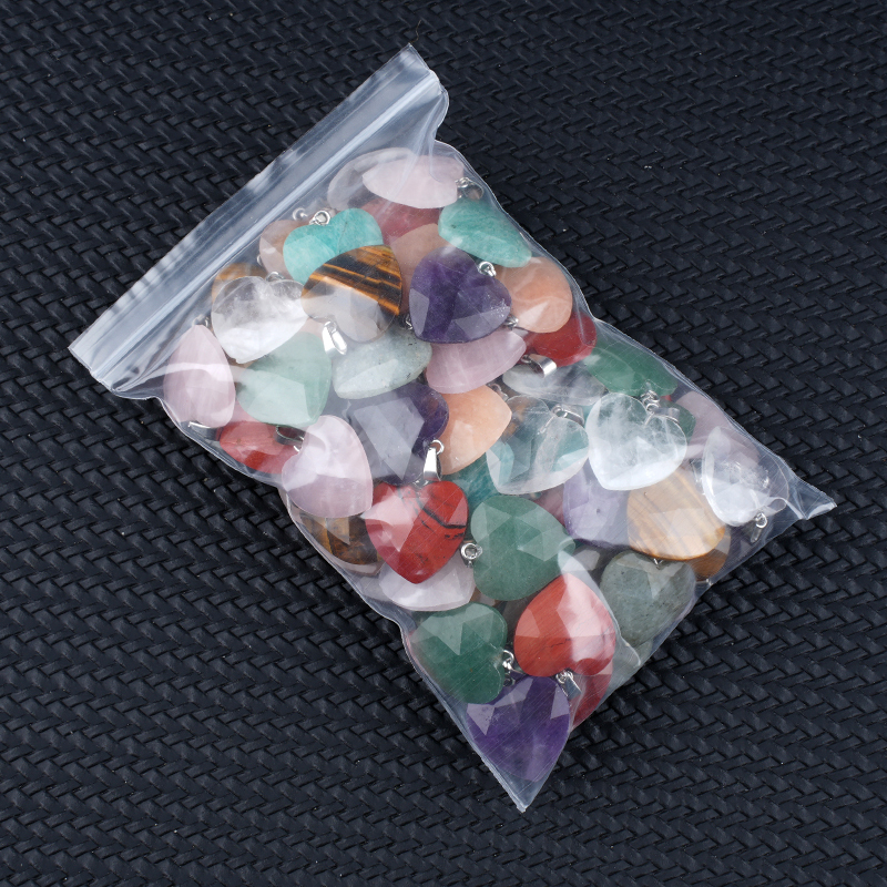 20MM Faceted Heart Gemstone Pendant For Making Jewelry