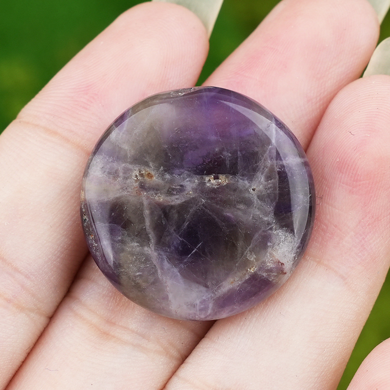 Double Flat Circular Gemstone Disc ;20MM/30mm Round Crystal Cabochon for DIY Jewelry Making Pendant Ring Craft Supplies