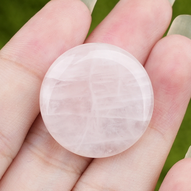 Double Flat Circular Gemstone Disc ;20MM/30mm Round Crystal Cabochon for DIY Jewelry Making Pendant Ring Craft Supplies