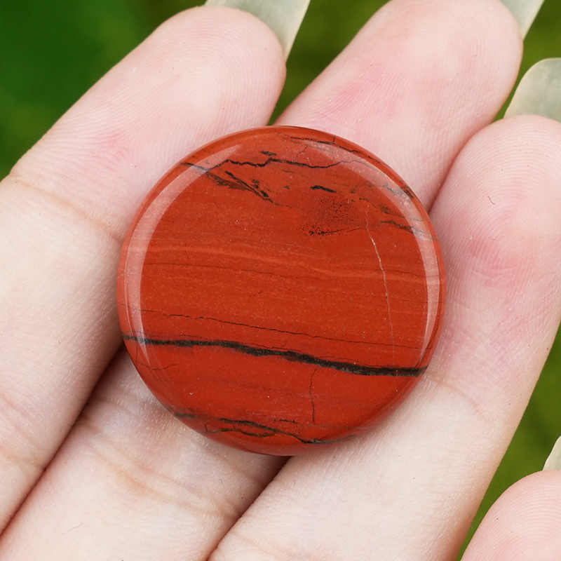 Double Flat Circular Gemstone Disc ;20MM/30mm Round Crystal Cabochon for DIY Jewelry Making Pendant Ring Craft Supplies