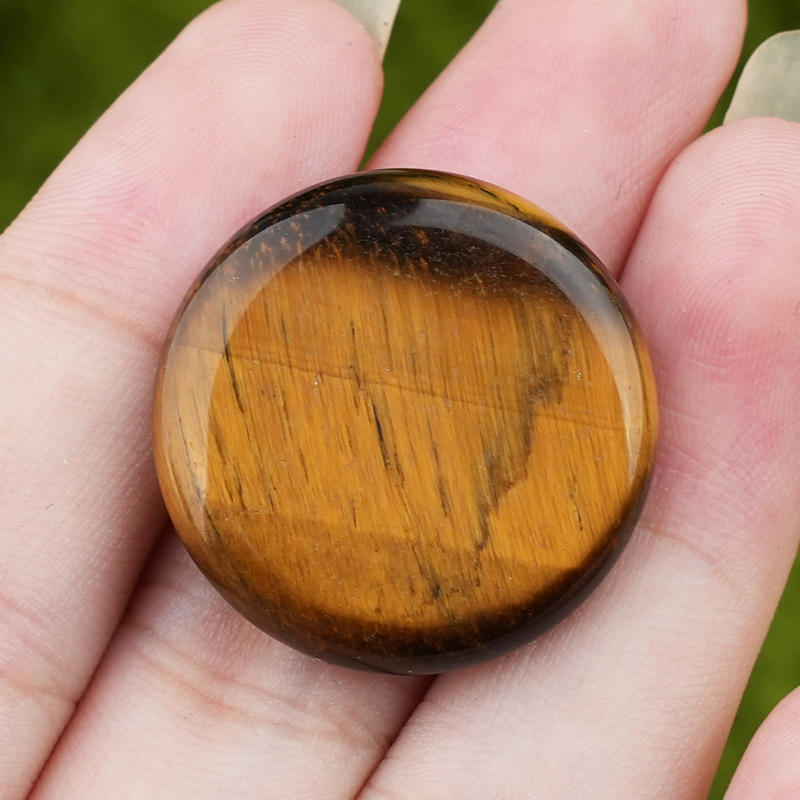 Double Flat Circular Gemstone Disc ;20MM/30mm Round Crystal Cabochon for DIY Jewelry Making Pendant Ring Craft Supplies