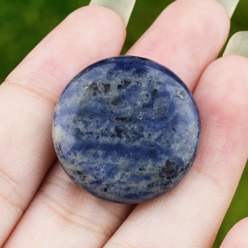 Double Flat Circular Gemstone Disc ;20MM/30mm Round Crystal Cabochon for DIY Jewelry Making Pendant Ring Craft Supplies