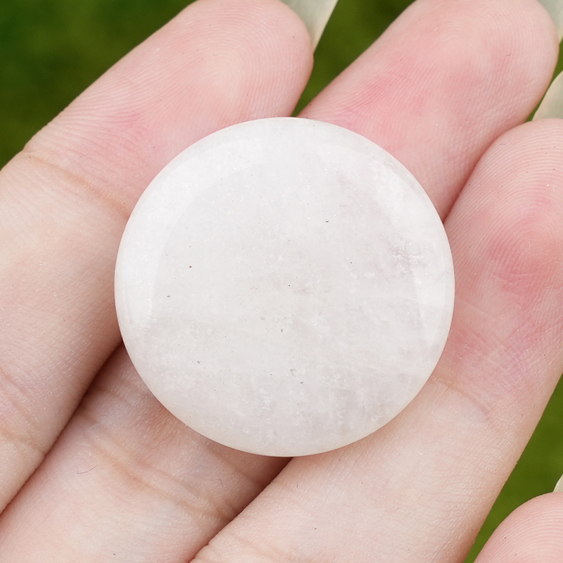 Double Flat Circular Gemstone Disc ;20MM/30mm Round Crystal Cabochon for DIY Jewelry Making Pendant Ring Craft Supplies