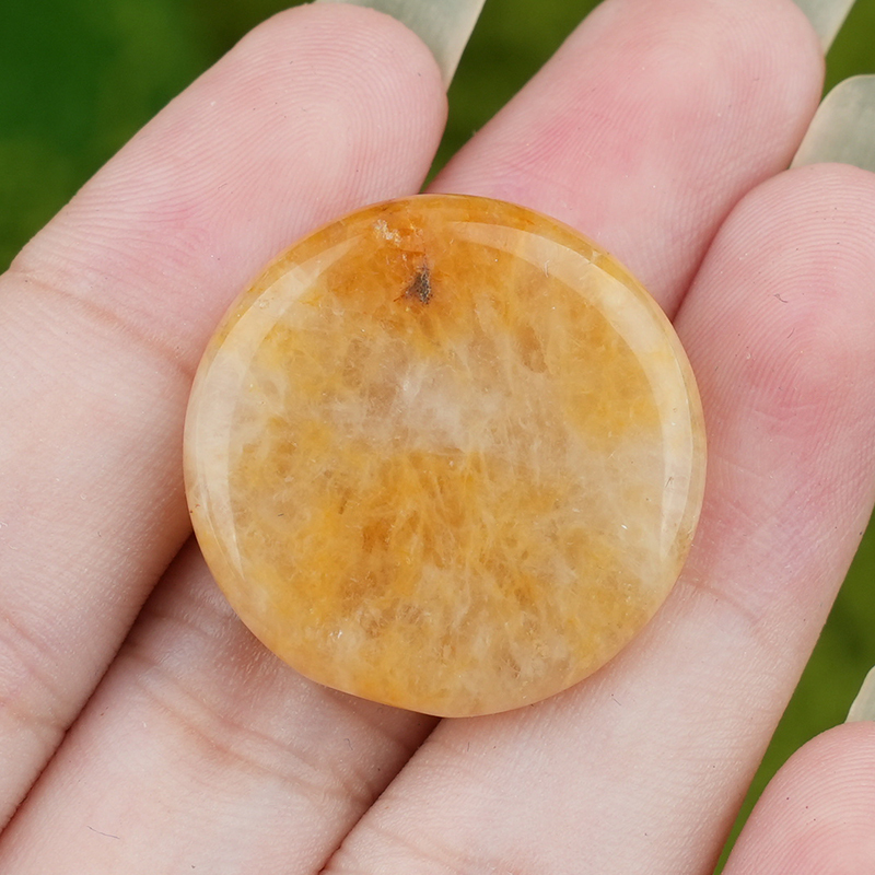 Double Flat Circular Gemstone Disc ;20MM/30mm Round Crystal Cabochon for DIY Jewelry Making Pendant Ring Craft Supplies