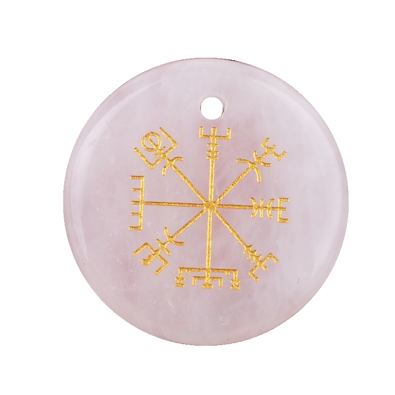 30mm Gemstone Disc Ornament Handmade Craved Pattern-AIM Pendant for Making Jewelry