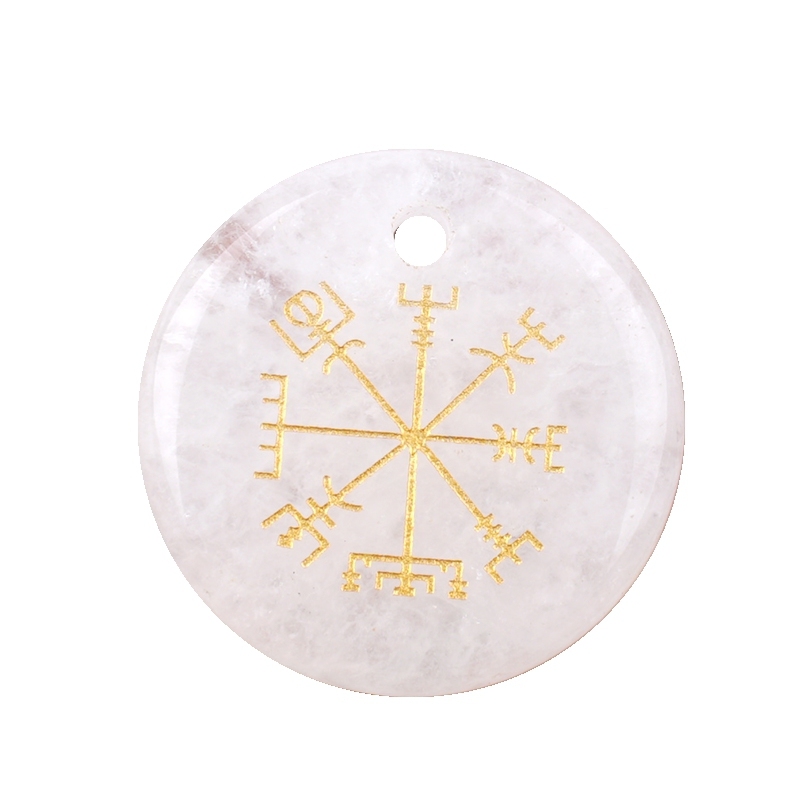 30mm Gemstone Disc Ornament Handmade Craved Pattern-AIM Pendant for Making Jewelry