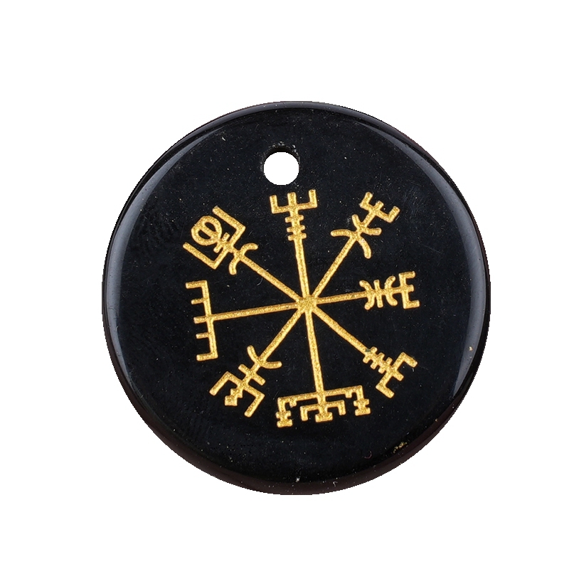 30mm Gemstone Disc Ornament Handmade Craved Pattern-AIM Pendant for Making Jewelry