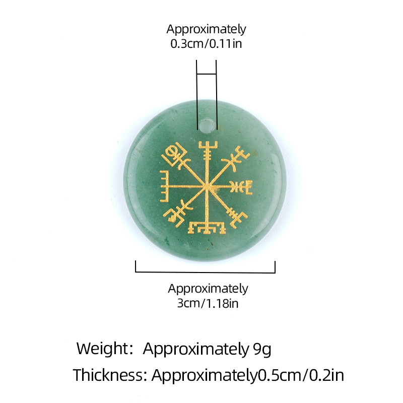 30mm Gemstone Disc Ornament Handmade Craved Pattern-AIM Pendant for Making Jewelry