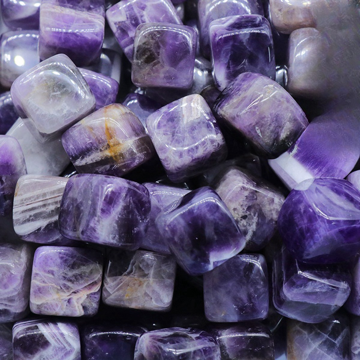 Cube Gemstone Ornament Tumbled Crystal Cubes for Home Decor & Energy Cleaning