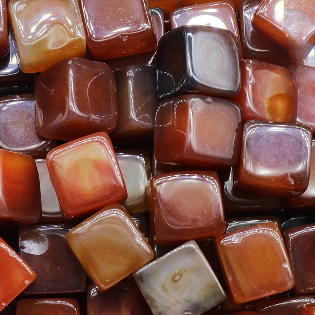Cube Gemstone Ornament Tumbled Crystal Cubes for Home Decor & Energy Cleaning