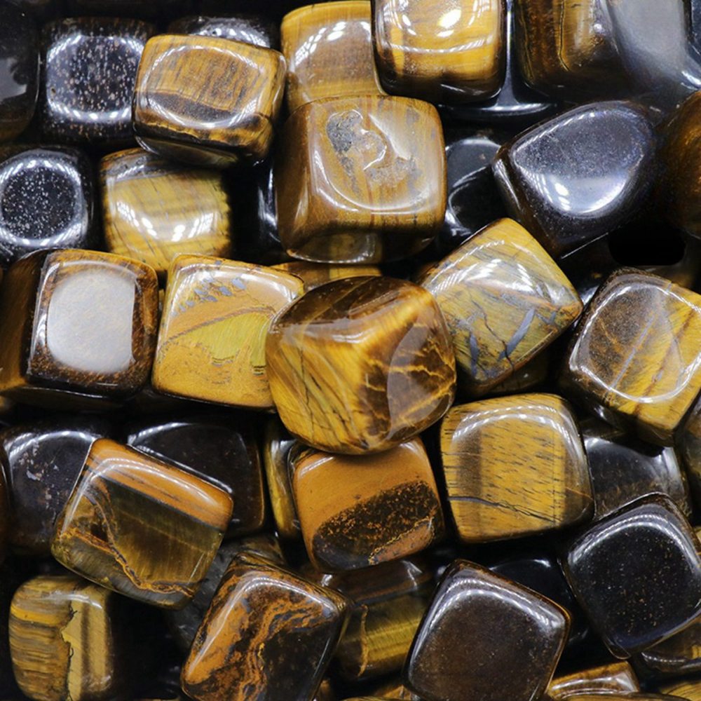 Cube Gemstone Ornament Tumbled Crystal Cubes for Home Decor & Energy Cleaning