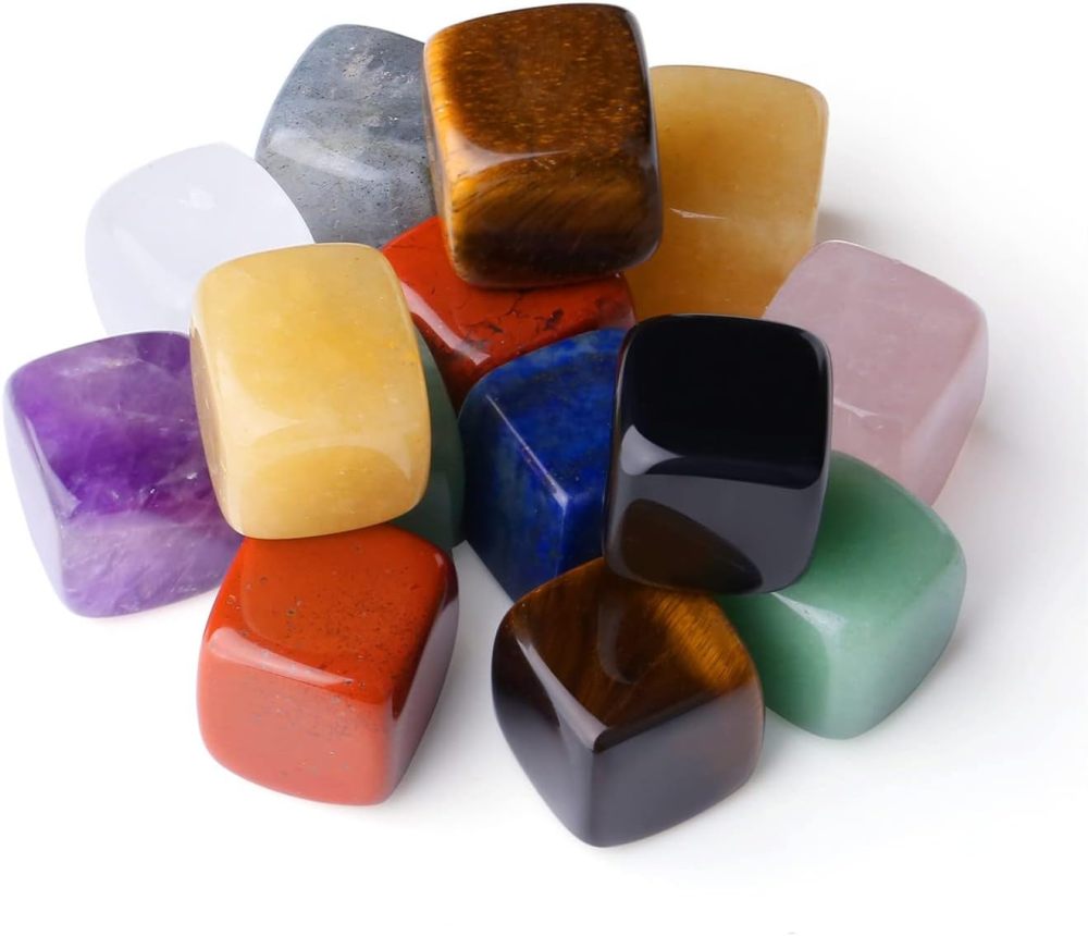 Cube Gemstone Ornament Tumbled Crystal Cubes for Home Decor & Energy Cleaning