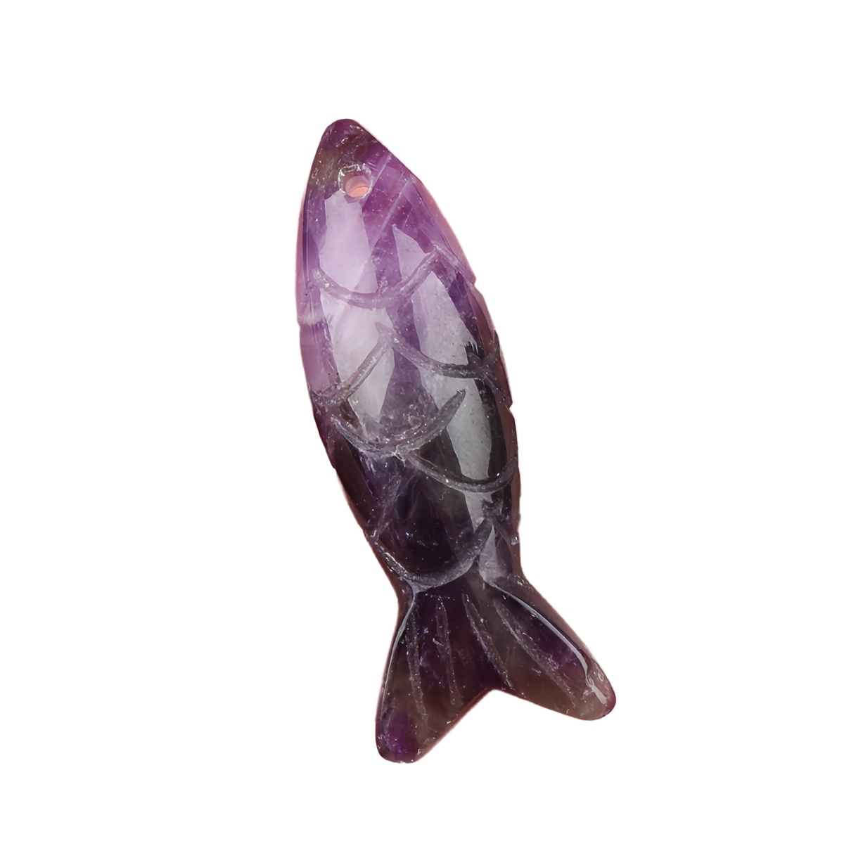 15x40mm 3D Carved Fish Gemstone Pendant for Making Jewelry