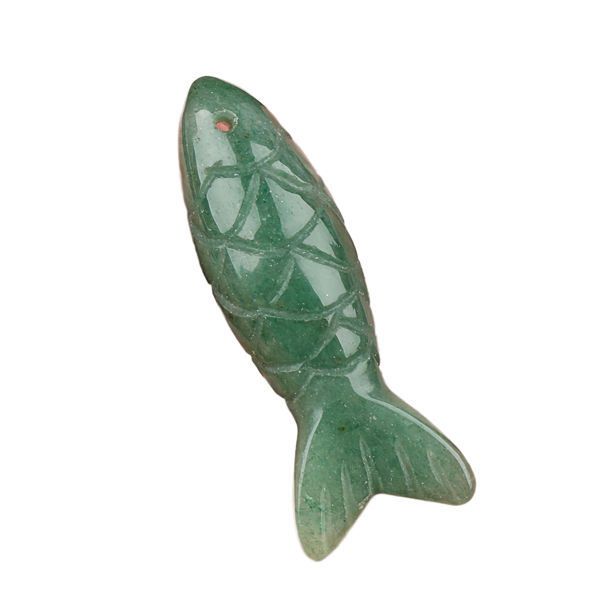 15x40mm 3D Carved Fish Gemstone Pendant for Making Jewelry