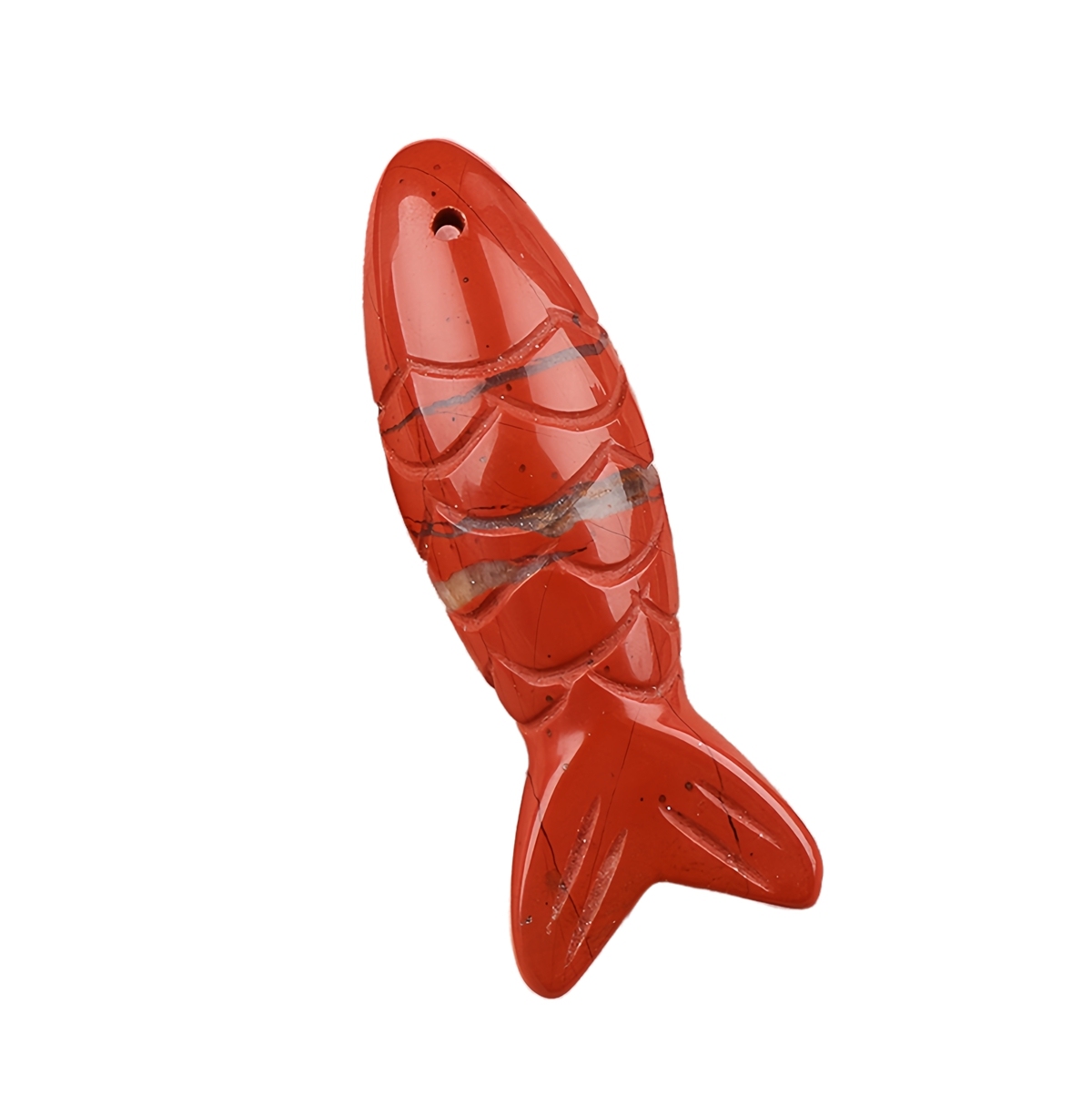 15x40mm 3D Carved Fish Gemstone Pendant for Making Jewelry