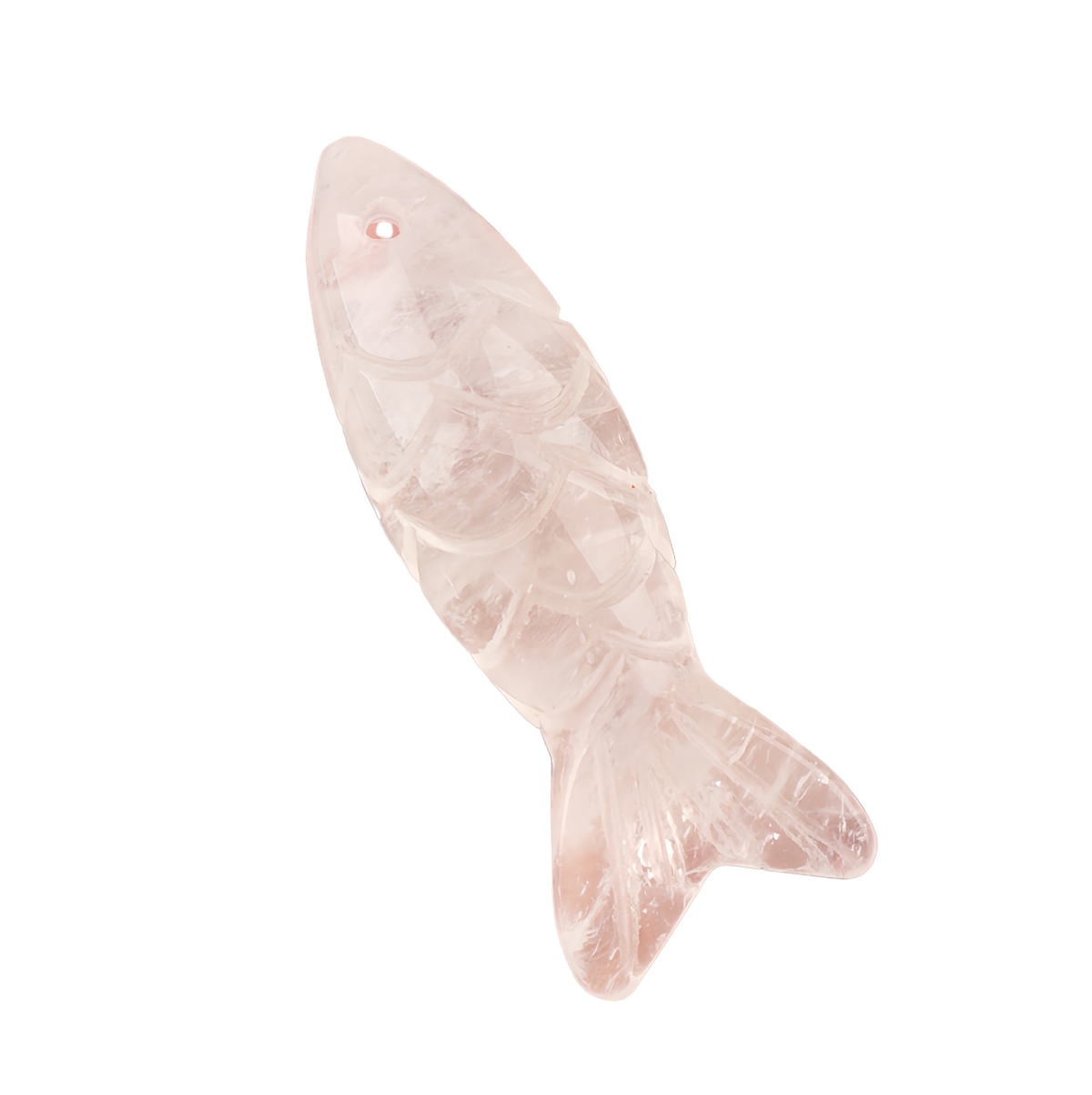 15x40mm 3D Carved Fish Gemstone Pendant for Making Jewelry