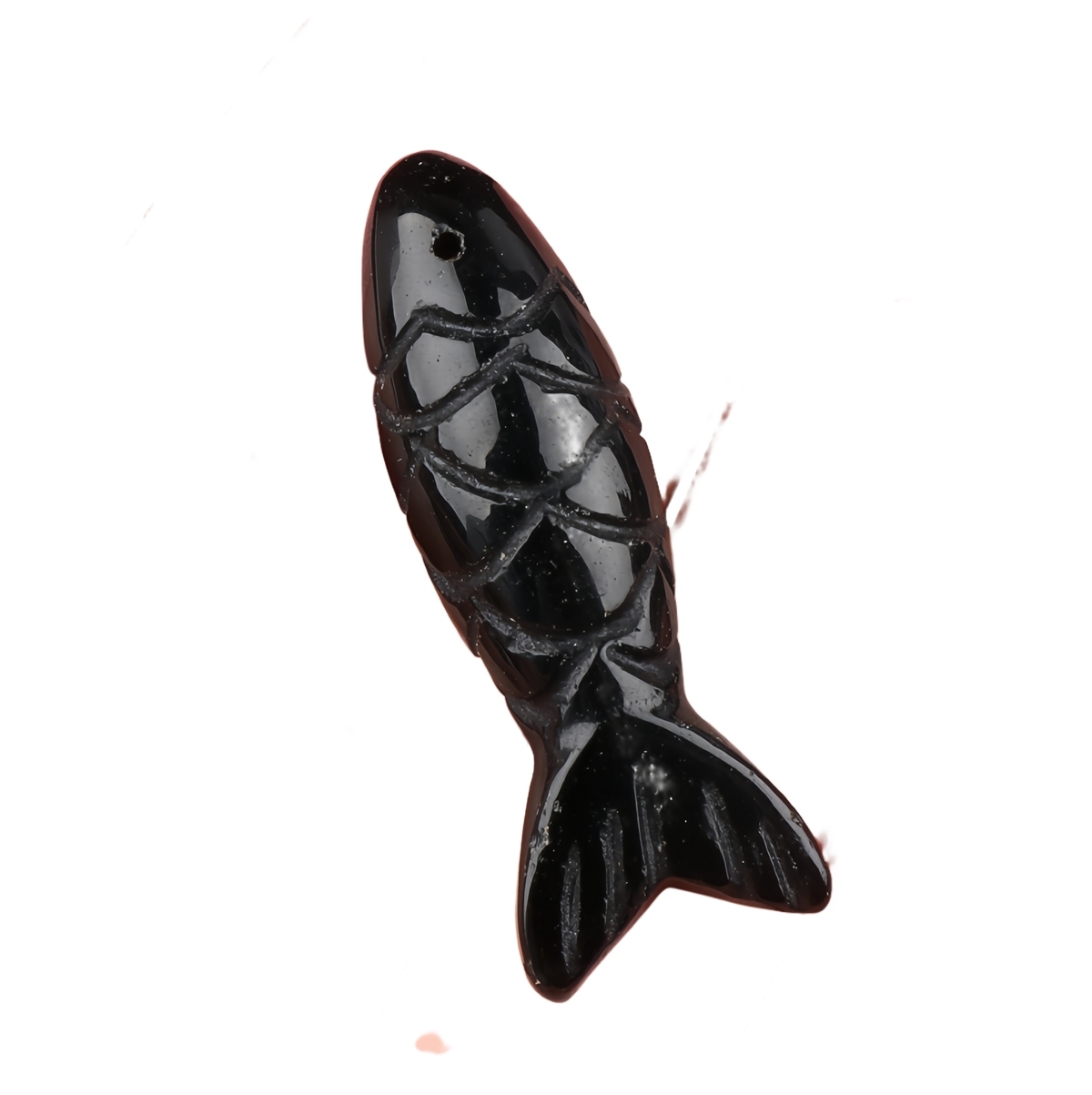 15x40mm 3D Carved Fish Gemstone Pendant for Making Jewelry