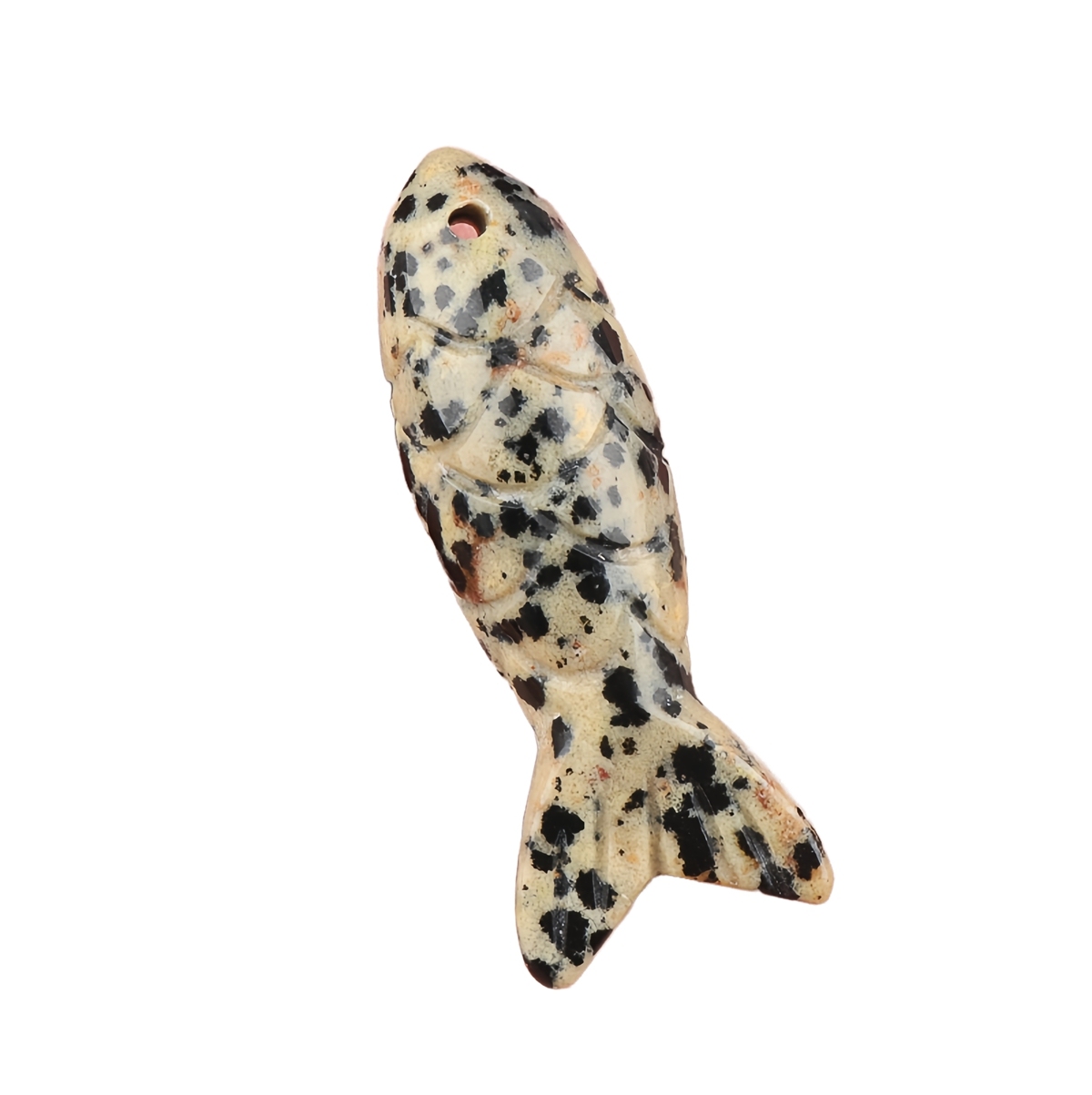 15x40mm 3D Carved Fish Gemstone Pendant for Making Jewelry